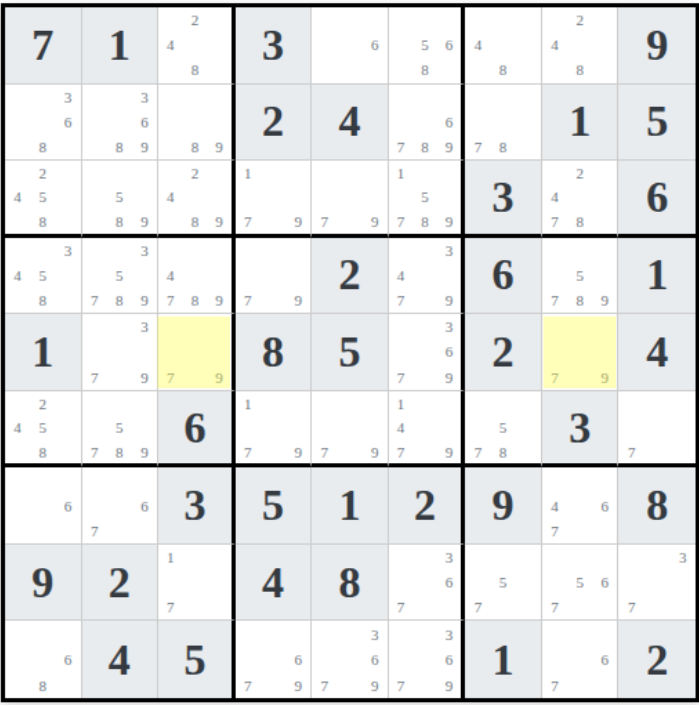 Naked Pairs Example